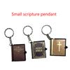 Mini Holy Bible Keychain Real Paper Can Read Religious Christian Cross Keyrings Holder Car Key Chains Fashion Gifts Jewe