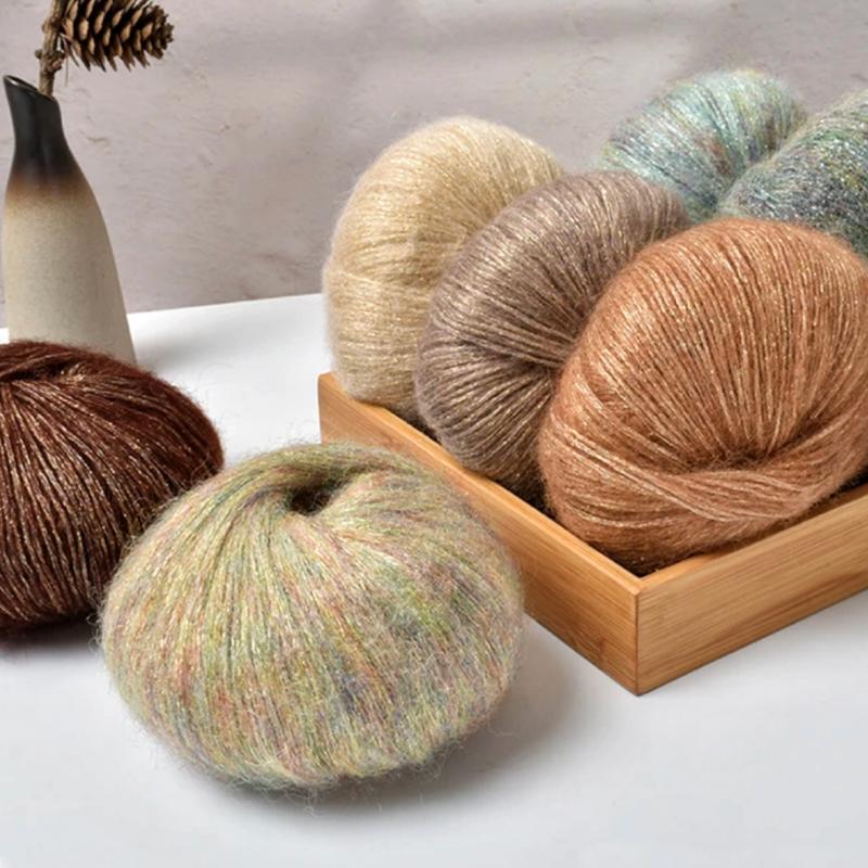 25 г/моток пайеточная мохеровая пряжа свитер шаль шапка кружевная нить мягкая теплая детская шерстяная пряжа шерстяная игла материал