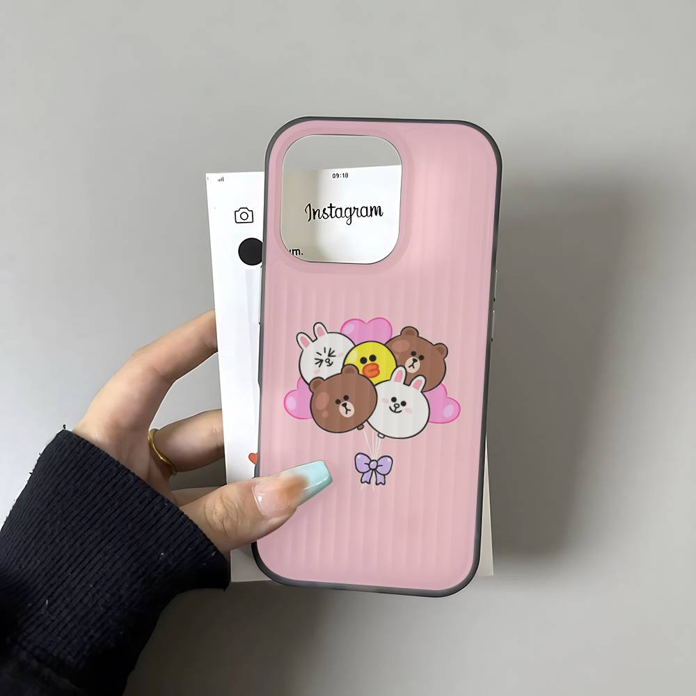 Мультяшный Милый C-Кони B-Браун Чехол для Телефона Для IPhone 17 16 15 14 13 12 11 Pro Max Plus Гофрированный Бампер Задняя Крышка Корпус