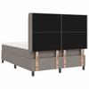 LED Box Spring Bed with Mattress Taupe 140 x 190 cm Fabric