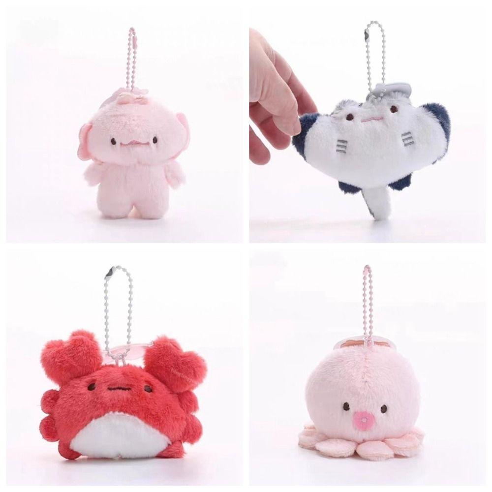 Ray Fish Plush Doll Keychain Plush Funny Fish Pendant Kawaii Marine Organisms Key Chain  Unisex