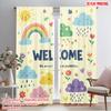 2pcs 2D Flat Printing Window Drapes Rainbow Possibilities Welcome Polyester Without Electricity Festive Curtains for Booths