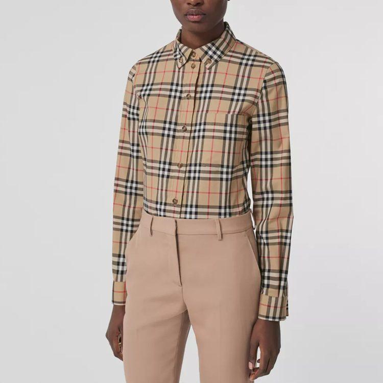Burberry Рубашка SS21 Женский весенний наряд Бежевый 80222841