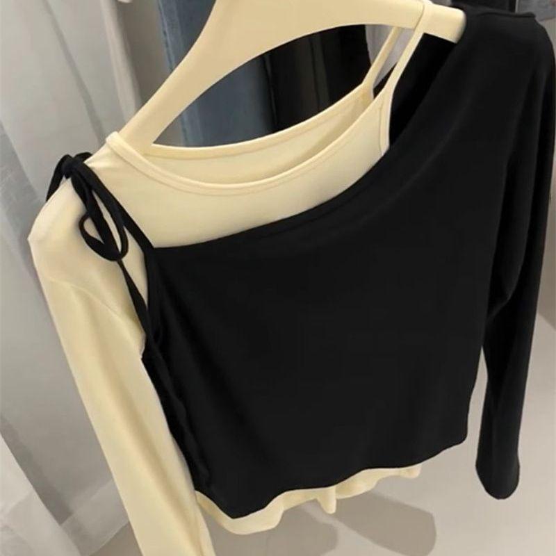 Шикарная французская рубашка с длинным рукавом в стиле пэчворк с цветовыми блоками для женщин - Идеально для осени и зимы