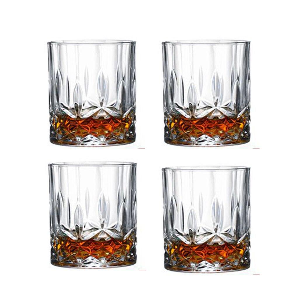 4 Styles 4pcs Clear Crystal Whisky Glasses Set Rocks Wine Glasses Glassware for Cocktail Scotch Bourbon Gin Brandy Rum Drinks