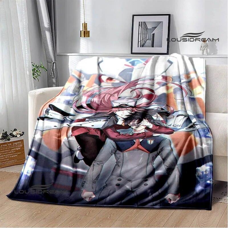 Одеяло «ДАРЛИНГ во Франксе» с героями мультфильмов, фланелевое теплое одеяло, мягкое и удобное одеяло, одеяло для пикника, подкладка для кровати, подарок на день рождения