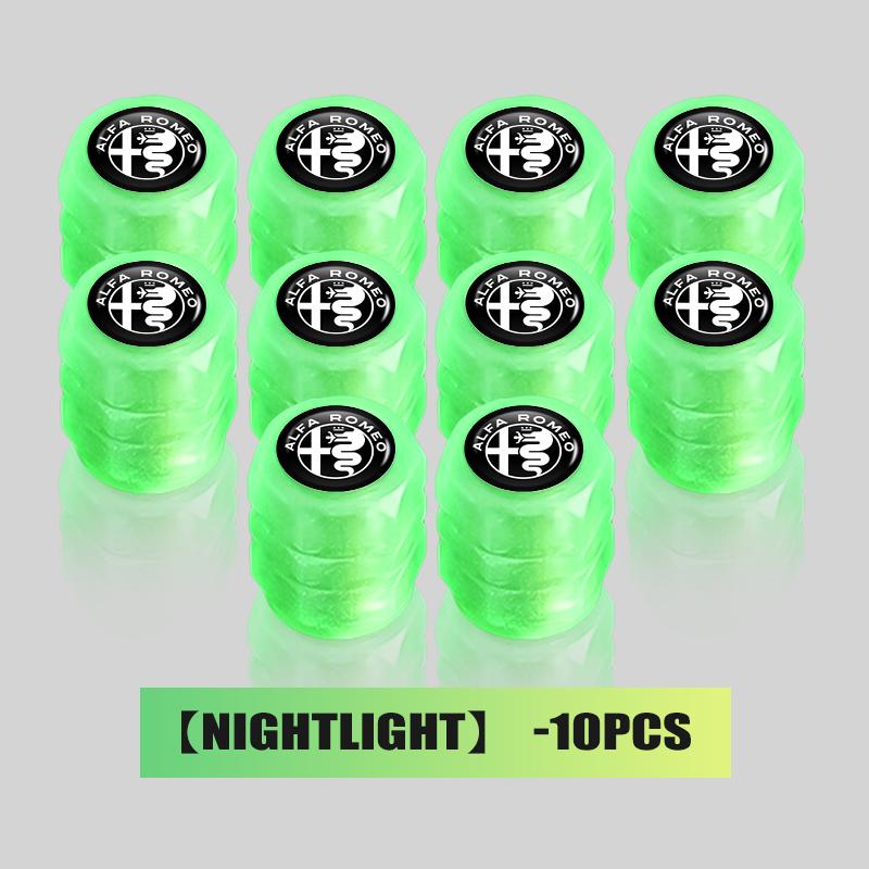 2026 Hot Sticker Luminous Car Wheel Tire Valve Caps Rim Stem Dust-proof Covers For Alfa Romeo 159 Giulietta Giulia 147 Mito 156