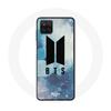 Coque pour Samsung Galaxy A12 Bangtan Sonyeondan BTS Logo Fond Abstraite Gris Bleu