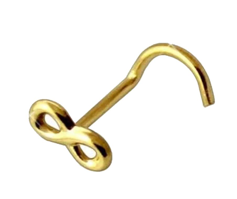 KODY PIERCING Носовой винт из желтого золота 14 карат с узором бесконечности