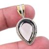 Natural Smoky Quartz 925 Solid Sterling Silver TwoTone Gift Pendant 1.25" M3n89