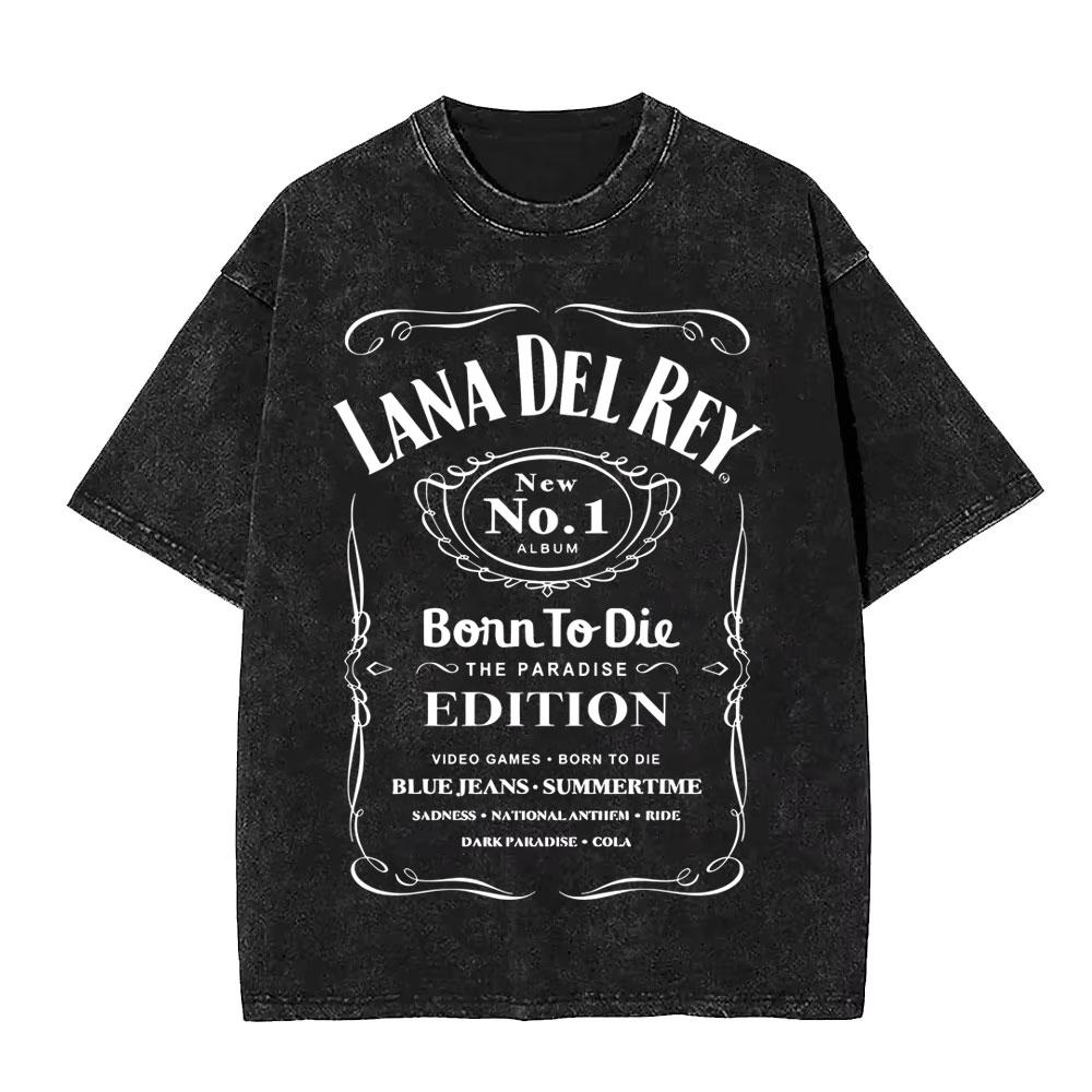 Washed Vintage WashedLana Del Rey Tour Tshirt Men Women Hip Hop Fashion Pop Music Tshirts Unisex Casual Cotton T Shirts