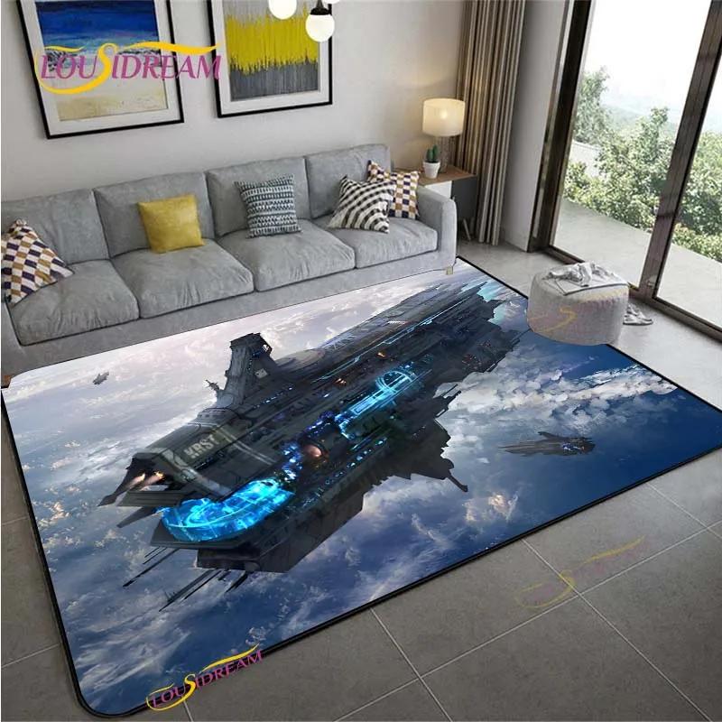 3D Ковер Космическая Станция для Гостиной Спальни Стола Кинотеатра Кухонный Дверной Детский Нескользящий Коврик для Пола Альфомбра Подарок на День рождения