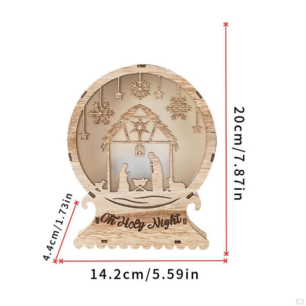 Nativity Scene Light Christmas Decor Ornament for Office Desktop Table