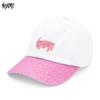 KENMO shiny pink brim 3D logo outdoor street fashion hip-hop men and women duck tongue baseball