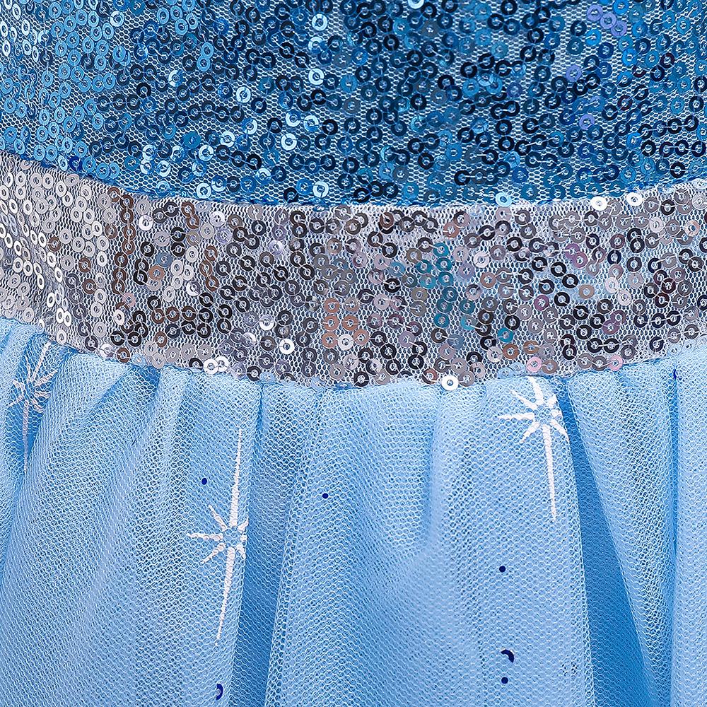 Платье принцессы для девочек, вечерние костюмы для косплея, синее платье с блестками, плащ для девочек, сетчатые платья, Рождественская вечеринка, карнавальный костюм, платья