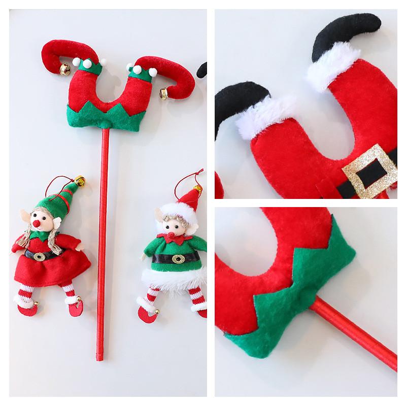 Christmas Elf Leg Fabric Decoration With Cartoon Style For Holiday Tree Accessories