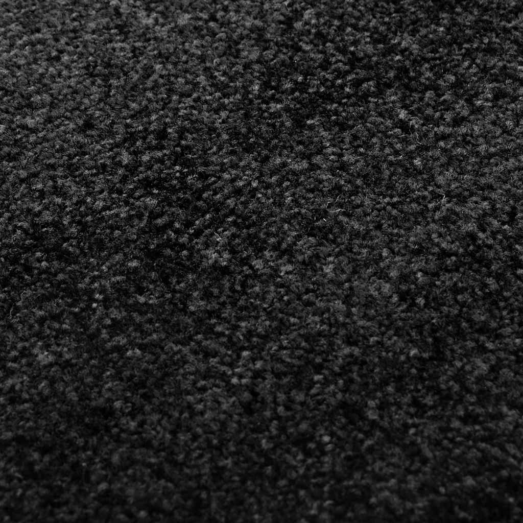 vidaXL Fußmatte Waschbar Schwarz 60x180 cm