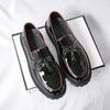 Весенние хиты продаж мужские лоферы на толстой подошве модный дизайн с кисточками мужская кожаная повседневная обувь модная деловая официальная обувь