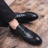 Брендовые мужские деловые туфли из натуральной кожи, официальная обувь, модные туфли с узором из крокодиловой кожи, роскошные мужские оксфорды, свадебные туфли на шнуровке k3