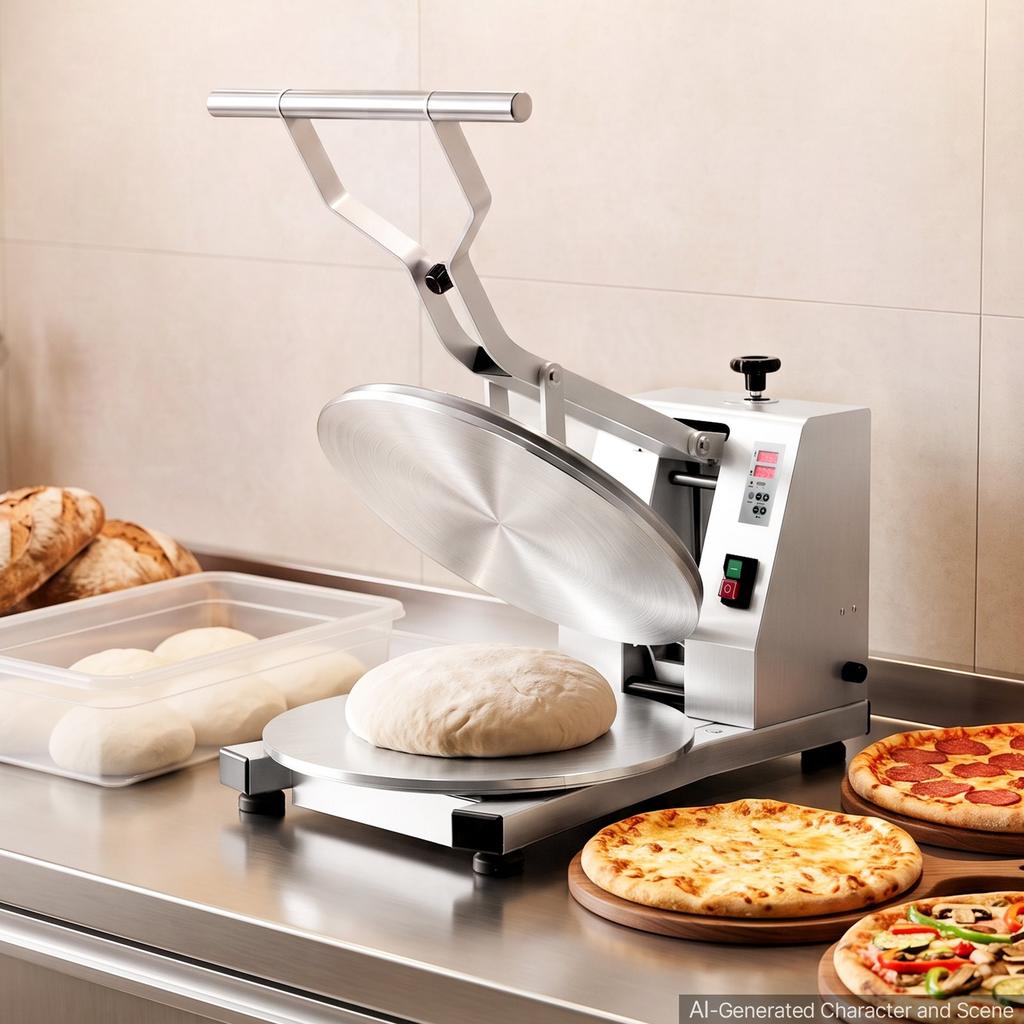 Commercial Pizza Dough Press Machine 45cm Electric Dough Sheeter, Ideal for Bakery Home Restaurant Use, 1200W Cast Aluminum Pastry Press Plate,