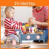 Simulation Wooden Barbecue Rack Cooking Family Interactive Children Toy Set