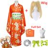 Anime Super Danganronpa 2 Hiyoko Saionji Cosplay Costume Kimono Adult Women Orange Dress Halloween Carnival Clothing Kostuums