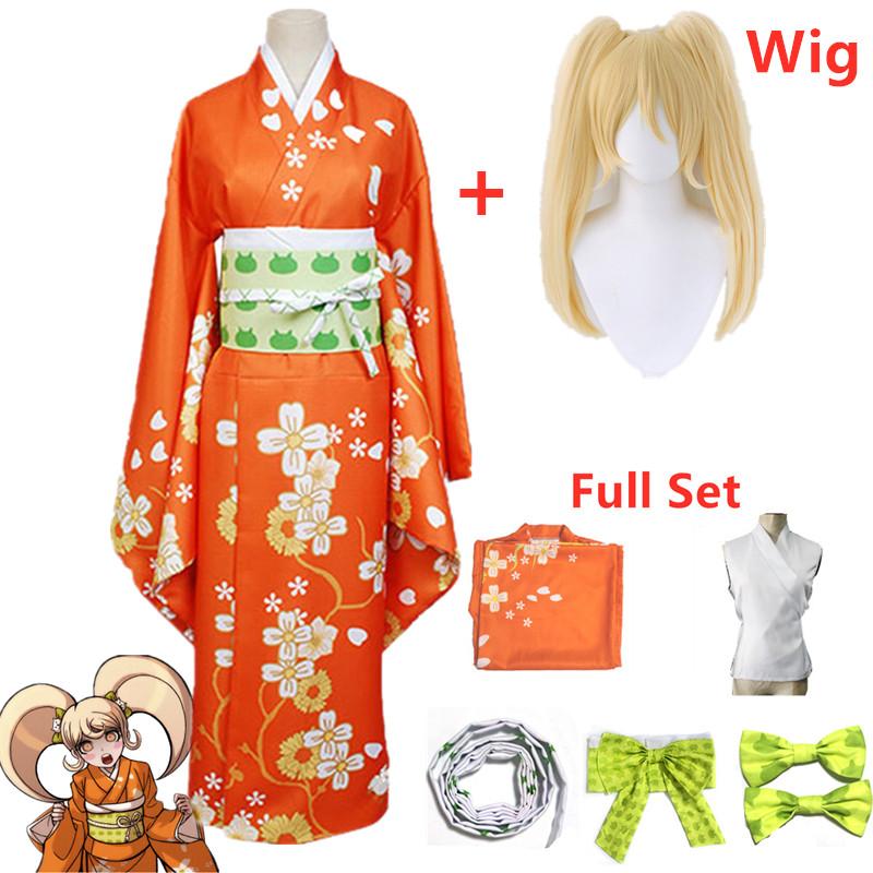 Аниме Super Danganronpa 2 Hiyoko Saionji косплей костюм кимоно для взрослых женщин оранжевое платье Хэллоуин карнавальная одежда Kostuums