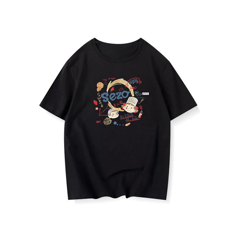 Women Summer Short Sleeve Cartoon Bear Printed Oversize T Shirt Blouse Top