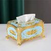 European Style Napkin Holder Rose Pattern Tissue Dispenser Desktop Tissue Box  Vehicle-mounted