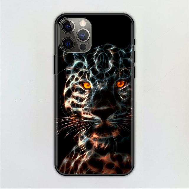 Чехол для мобильного телефона для Iphone 12 Mini 11 Pro X Xs Max Xr 8 7 6 6s Plus Se черный силиконовый чехол из ТПУ Fundas Capa Panther Cheetah