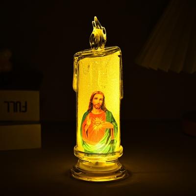 1/4 шт. светодиодная молитвенная беспламенная свеча Святое семейство Иисус Иосиф Дева Мария на батарейках молитвенная свеча религиозное украшение христианский подарок