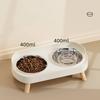 Pet Cat Double Bowl Feeder, Adjustable Height Cat and Dog Water Dispenser, Elevate Feeding Kitten Supplies