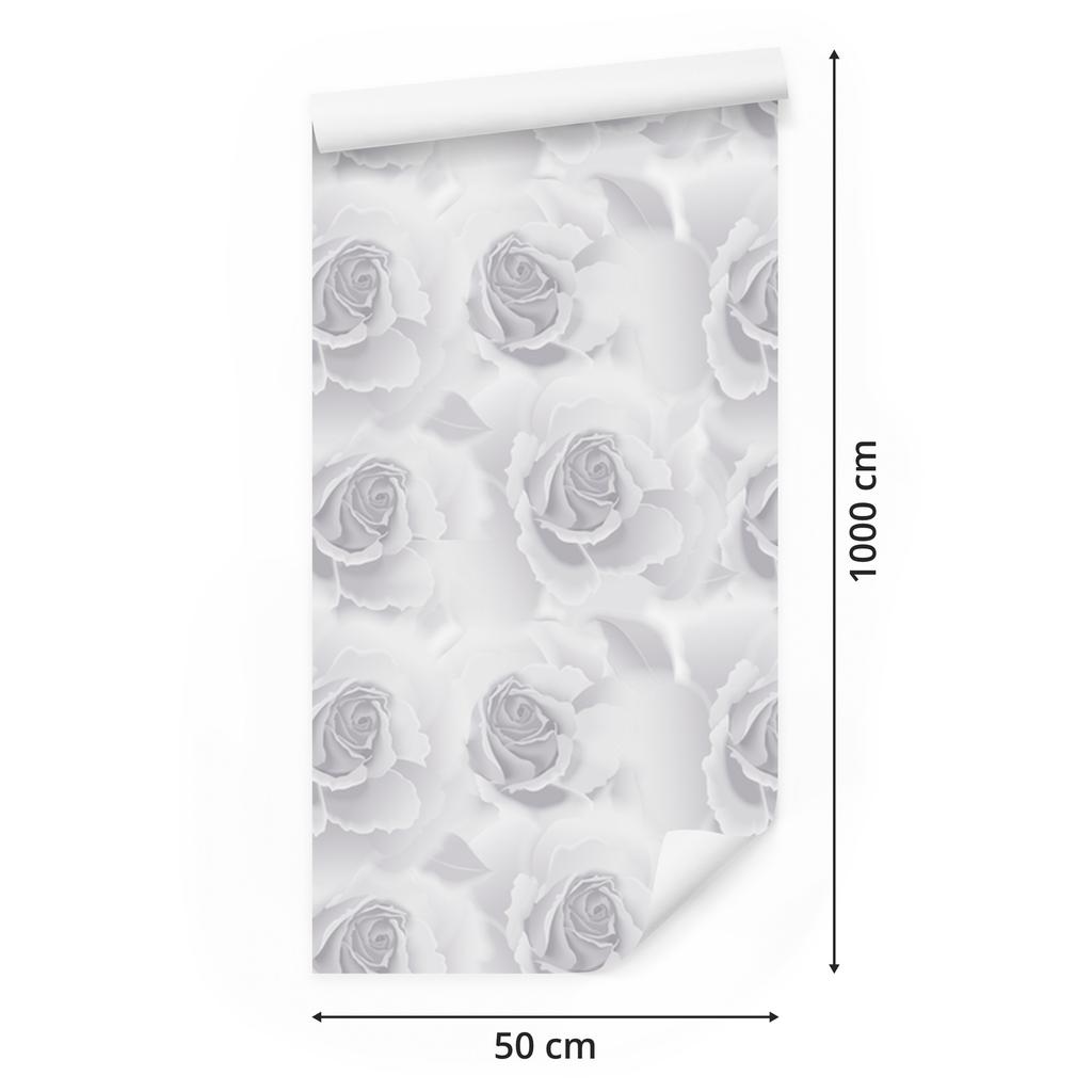 Gray Roses Wallpaper for Living Room and Bedroom 50x1000