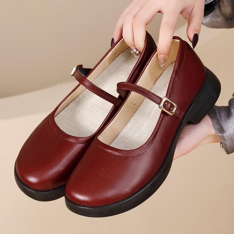 Women's Shoes Women's New Comfortable Platform Work Shoes Soft Sole Small Leather Shoes Women's Shoes Single Shoes
