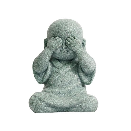 Статуя Будды Коллекционная декоративная посредничество художественная в китайском стиле мультфильм милый маленький монах Скульптура Декор для рабочего стола