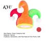One Size Fits Most Clown Gear Flannel Hat with Red Nose for Halloween & Costume Party, Plush Versatile Novelty Event Gift Three Color Blocked Headwear