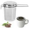 Ситечко для чая из нержавеющей стали 304 с крышкой, складное сито для чая с двумя ручками и крышкой, заварник для чая