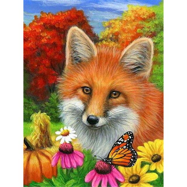 5D алмазная живопись лиса животное Алмазная вышивка крестиком Новое поступление полная квадратная круглая алмазная мозаика картина домашний декор