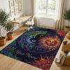 Sun Moon Theme Soft Crystal Velvet Rug Custom Name & Text Print Non Slip Floor Rug for Bedroom Living Room