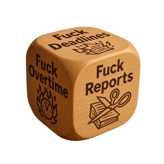 Bold And Funny Work Dice Wooden Office Stress Relief Dice Six Savage Sayings Cheeky Desk Accessory Gag Gifts for Coworkers