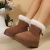 Fashion Winter Boots Fur Women's Snow Boots Low-top Warm Fur Shoes Fashion Women's Winter Short Boots Super Mini Outer Wear Non-slip