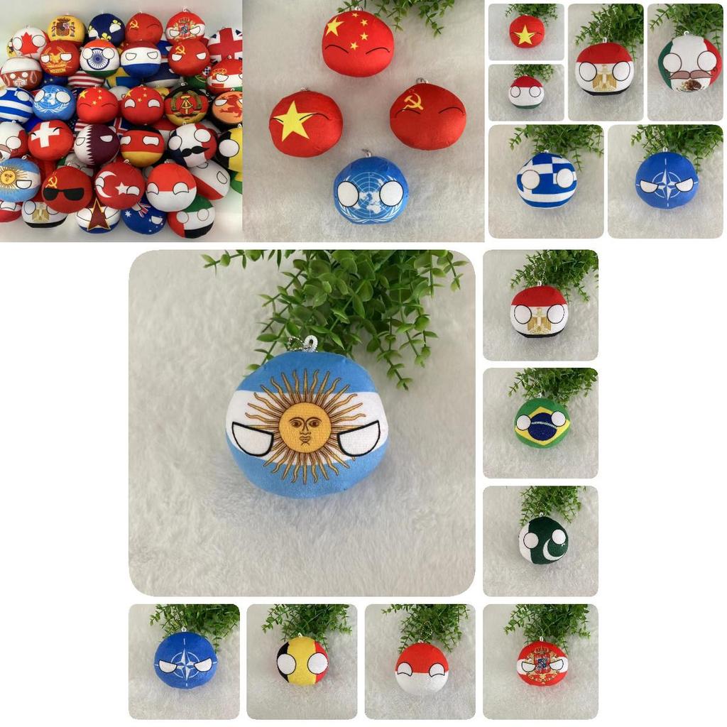 Пушистый кристальный супермягкий плюшевый брелок с флагом Аргентины, оптом 10 см