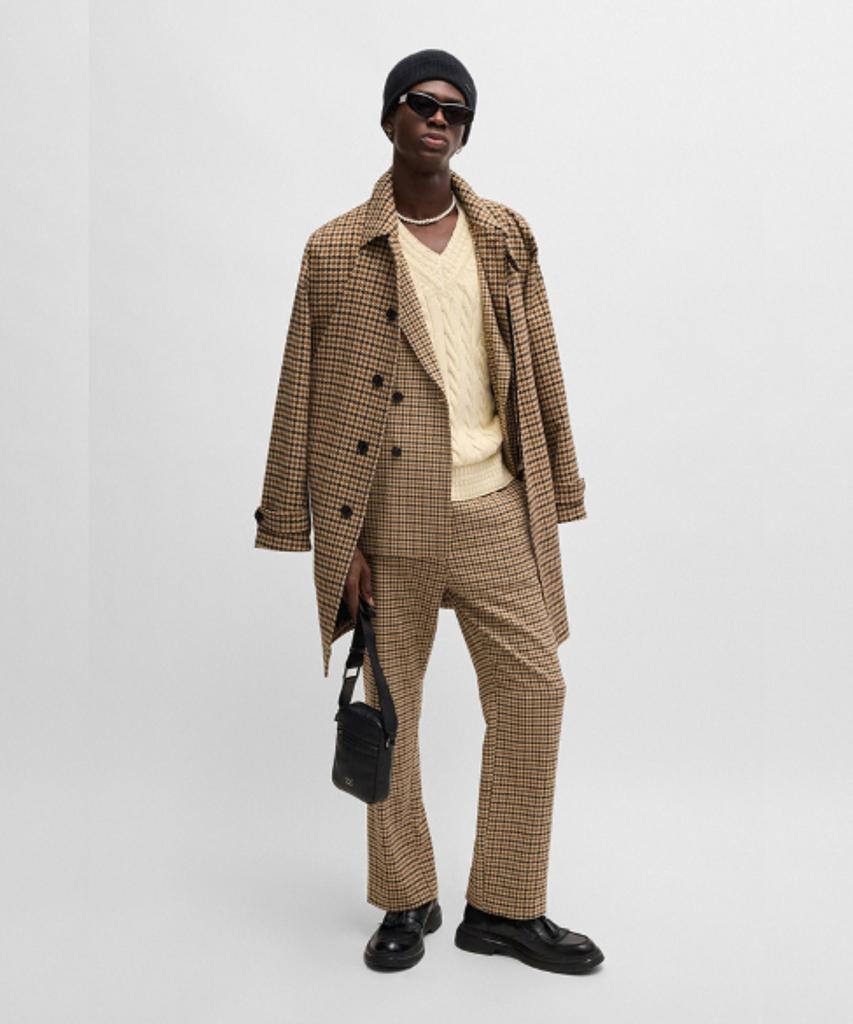 Hugo Houndstooth Check Mac Coat 50518127_209