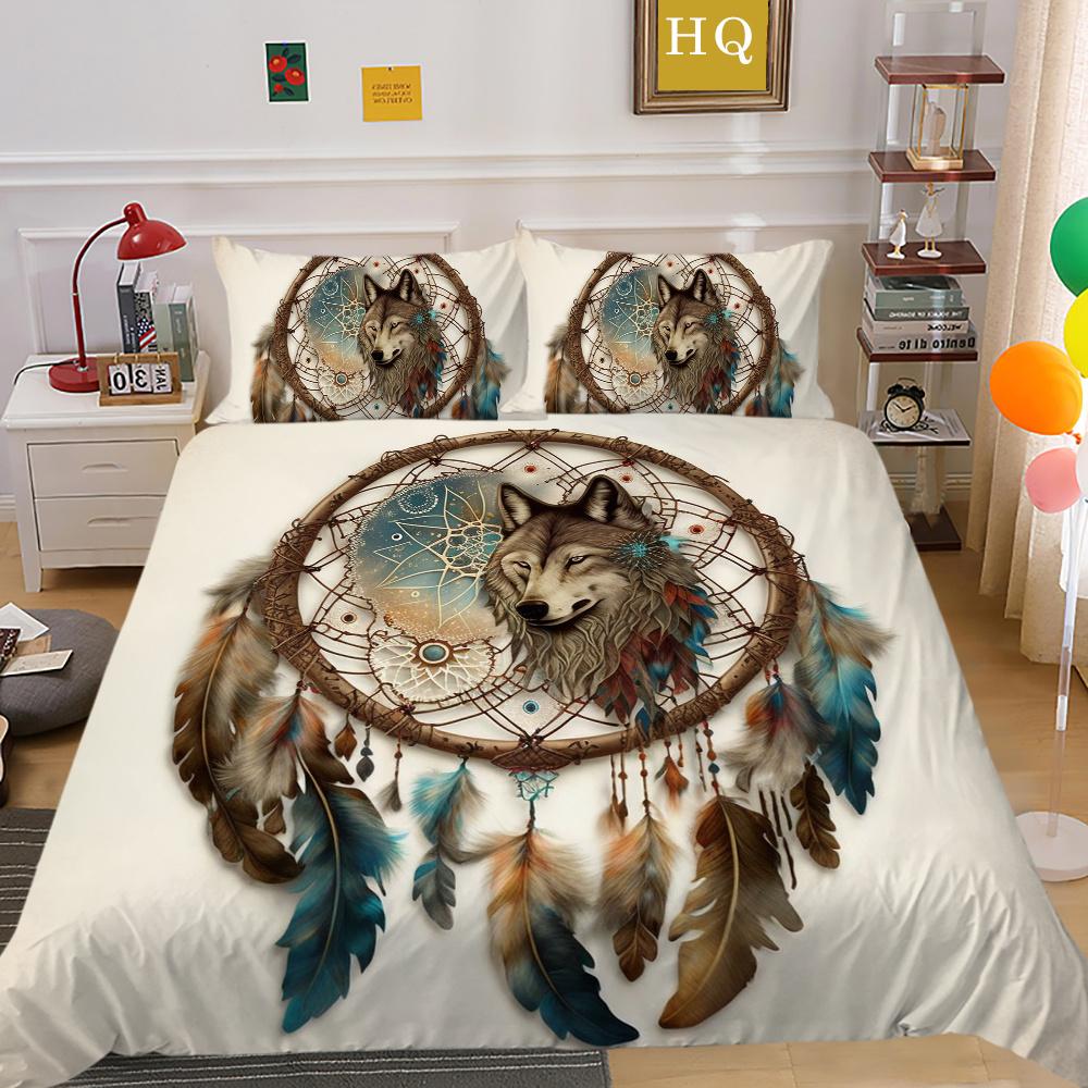 Пододеяльники с принтом волка King Size, комплект постельного белья из микрофибры, мужской мягкий высококачественный домашний текстиль