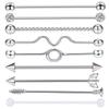 Arrow Screw Industrial Barbell Earrings for Double Ear Holes - European and American Popular Horizontal Bar Design