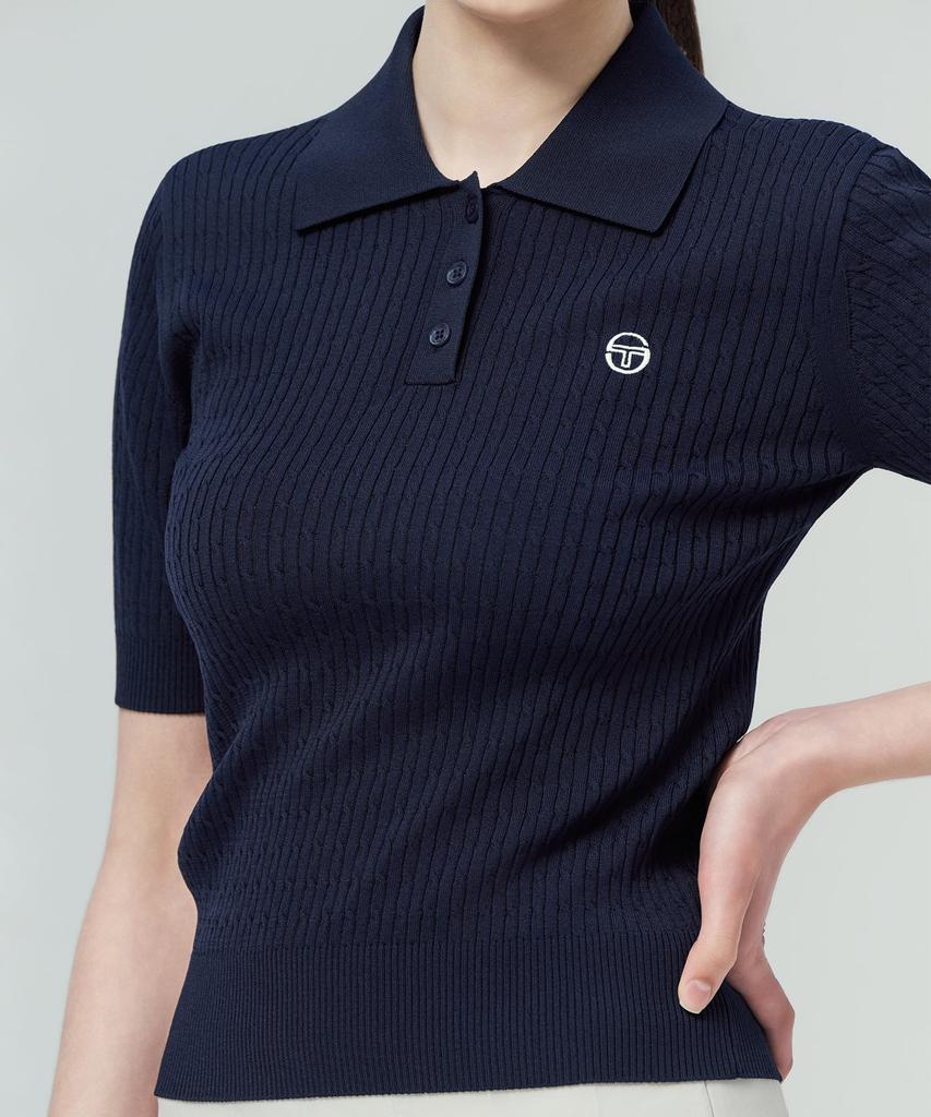 SERGIO TACCHINI W Фреска Вязаный Поло с Косами с Коротким Рукавом