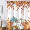 Осенние тыквенные шторки для душа для ванной комнаты День Благодарения бирюзовые листья эвкалипта акварельные фермерские деревенские винтажные украшения для ванной