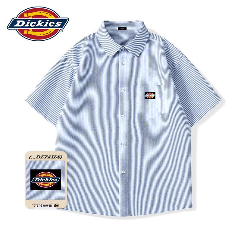 Мужская повседневная рубашка Dickies с коротким рукавом в полоску