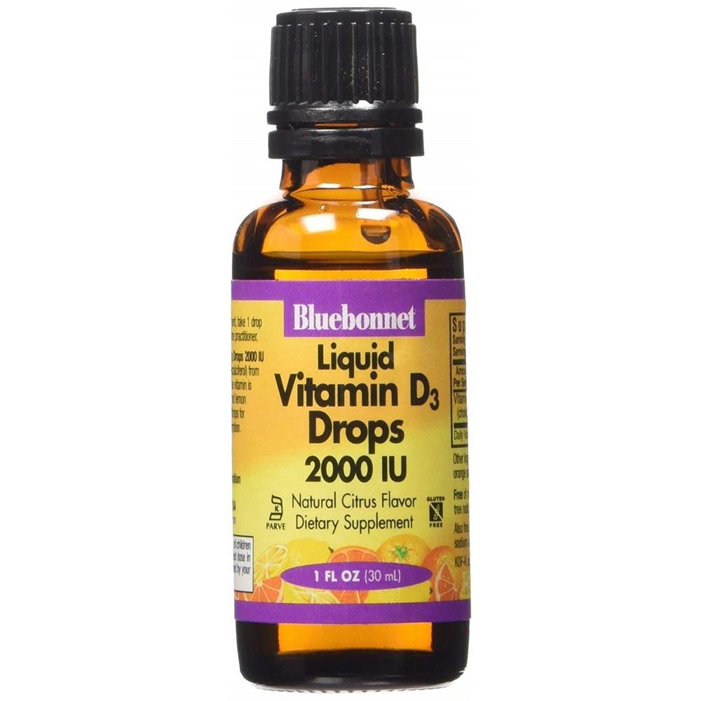 Bluebonnet Liquid Vitamin D3 Drops 2000IU Natural Citrus Gluten-Free Sugar-Free 30ml 1 pcs