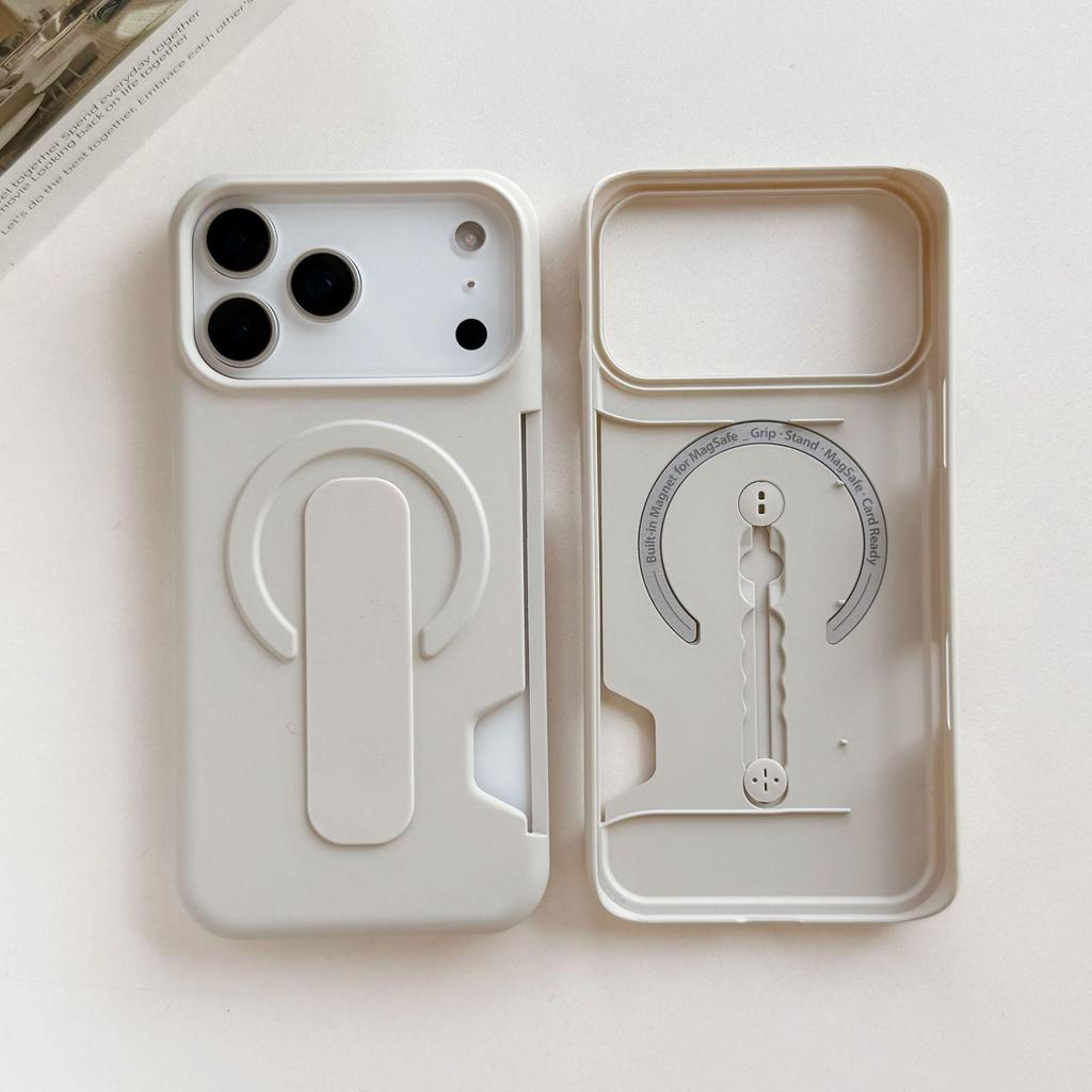 Apple 17 Pro Max Matte Magnetic Case with Invisible Stand and Card Holder for iPhone 16/15/14